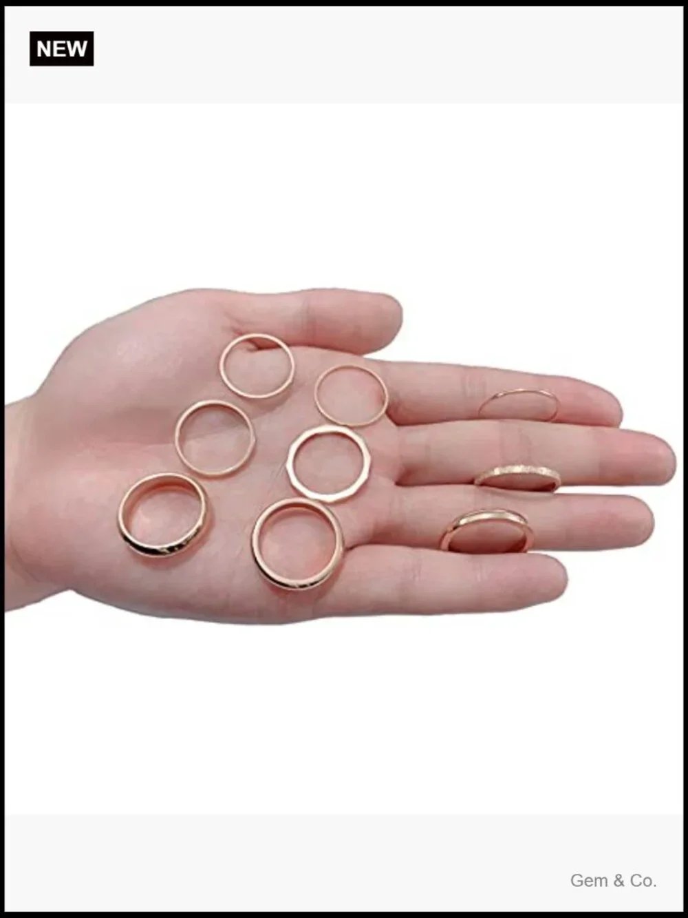 9Pcs Stackable Eternity Ring Set Stainless Steel Band Engagement Wedding Ring